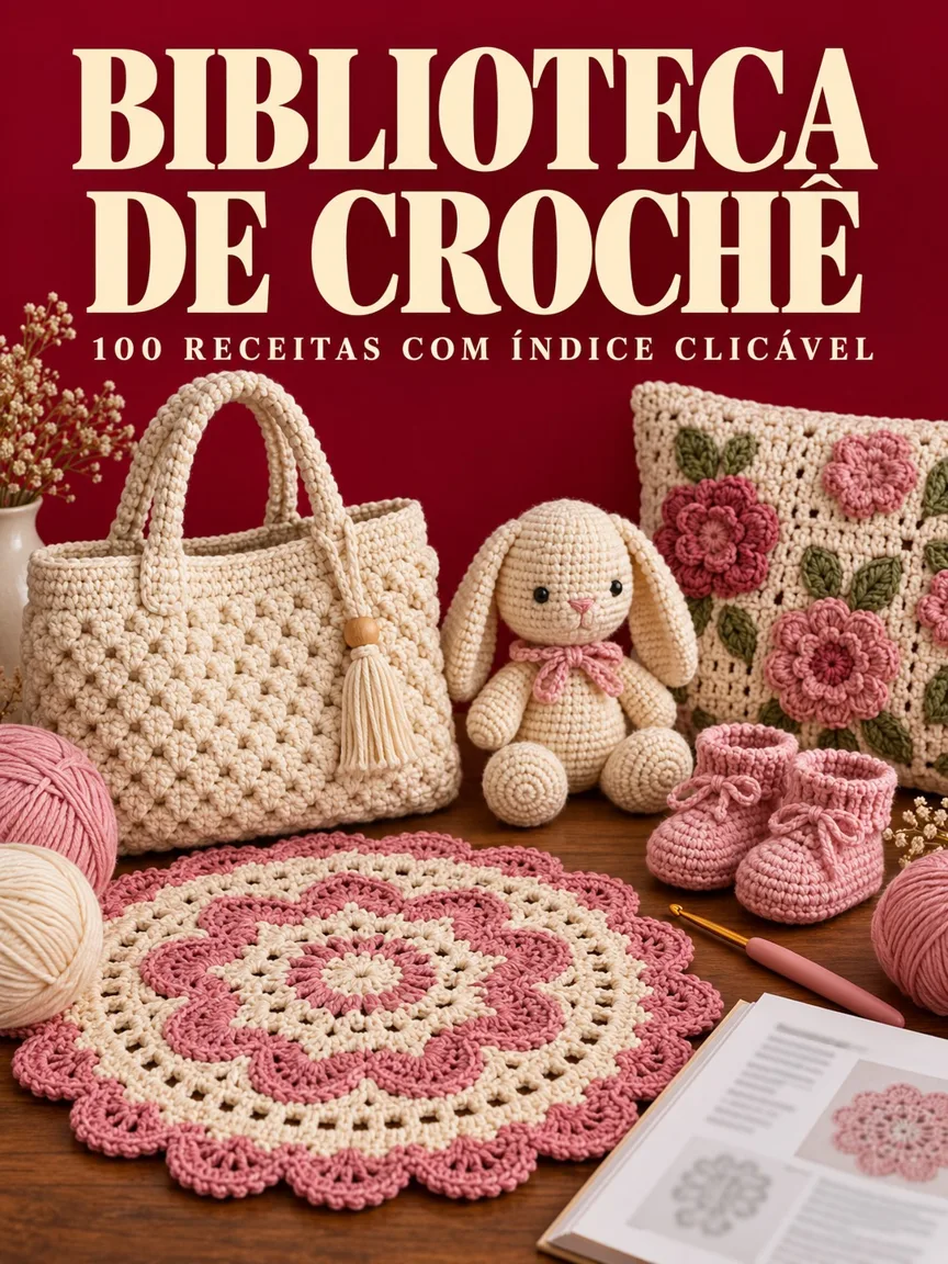 Capa do livro Biblioteca de Crochê